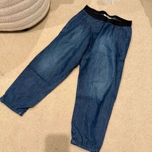 Helmut Lang Denim harem Pants with Black Waistband